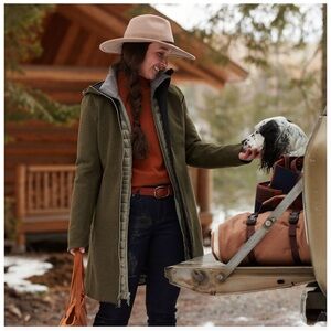 Duluth Trading Company Women's Empire Builder Wool Coat Loden Green BNWT Sz XXL